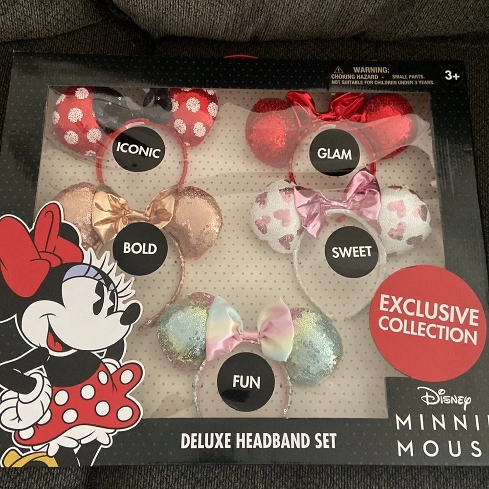 New Disney Minnie Mouse Deluxe Headband Set